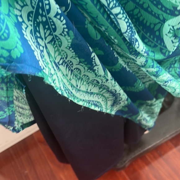 Old Navy Blue Green Paisley Strapless Maxi Dress Size M - Picture 5 of 11